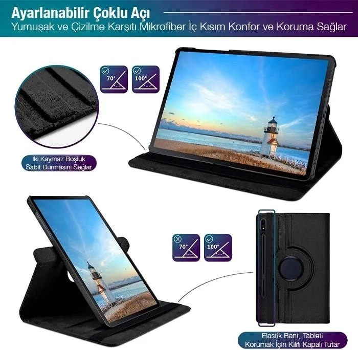 بولهاموبيل Polham Samsung Galaxytab S7 2020 12.4 (T970-T975-T976) Tablet Case with Stand, Shock Absorbing, Anti-Slip