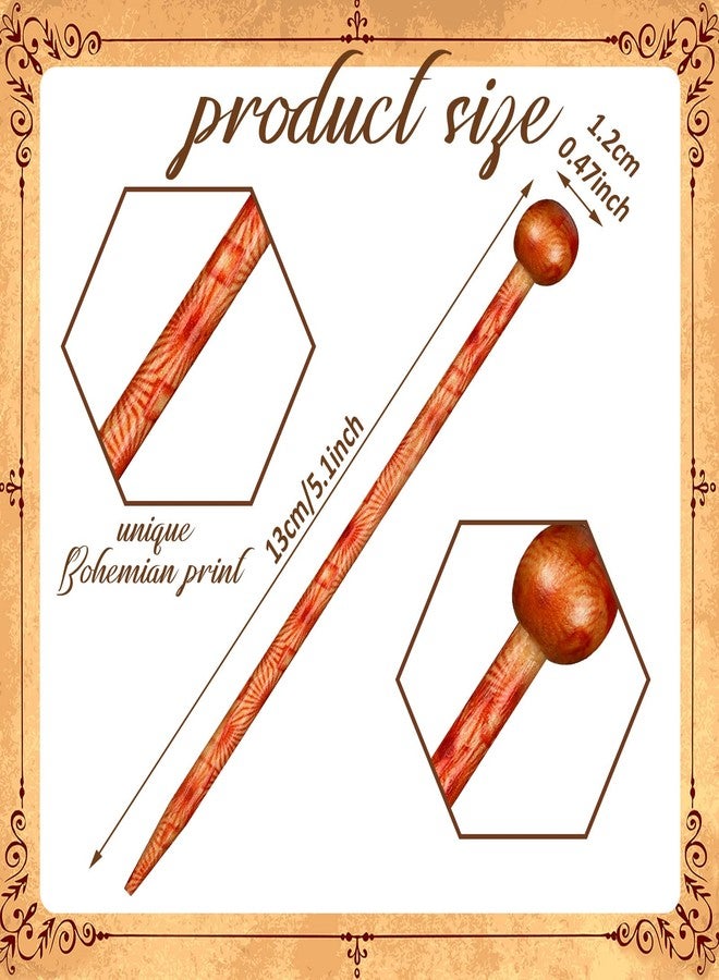 Cindeer عصي شعر خشبية من Cindeer 12 قطعة بالجملة، دبابيس شعر يابانية صينية عتيقة للنساء، عيدان شعر زخرفية عتيقة لملحقات تسريحات bun، 6 أنماط - Image 2