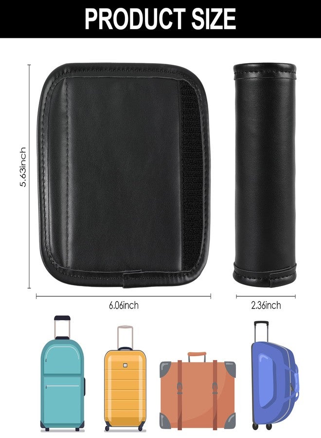 KINIVA Luggage Handle Wrap,Luggage Tags Identifiers for Suitcase,Cute Travel Accessories for Airplane Cruise,4 Pack (Black) - Image 4