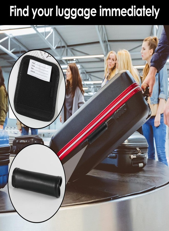 KINIVA Luggage Handle Wrap,Luggage Tags Identifiers for Suitcase,Cute Travel Accessories for Airplane Cruise,4 Pack (Black) - Image 3