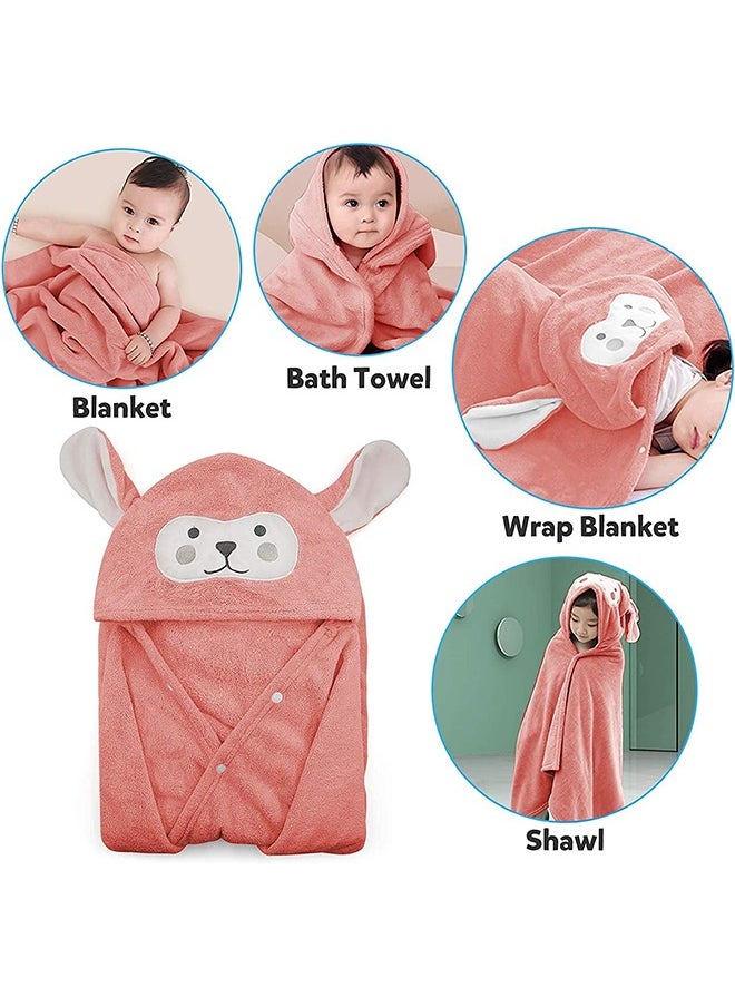 Arabest Baby Bath Towel Hooded Ultra Soft Towel Highly Absorbent Bathrobe Blanket Toddlers Shower Gifts for Boys Girls-Extra Large 28" x 55" (Pink)  - Image 4