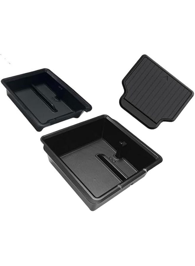 Tesla Model Y Juniper Model 3 Center Console Organizer 3PCS Black Double Layer Storage Box