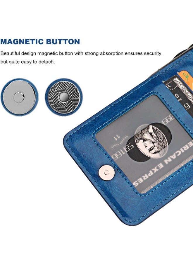 iPhone 13 Pro Max Wallet Case - Magnetic Detachable Clutch Design, Slim Leather Cover with Card Holder, Kickstand, and Full-Frame Protection - Luxury Retro Style for Precise Fit and Easy Access