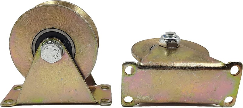 MLHpeak V-Type Groove Wheel, Heavy Duty Rigid Caster with Bracket, for Inverted Track, Rolling Gate, Sliding Gate, Industrial Machines, Wire Rope Rail, Pack of 2 (3 inch V-Type) - Image 5