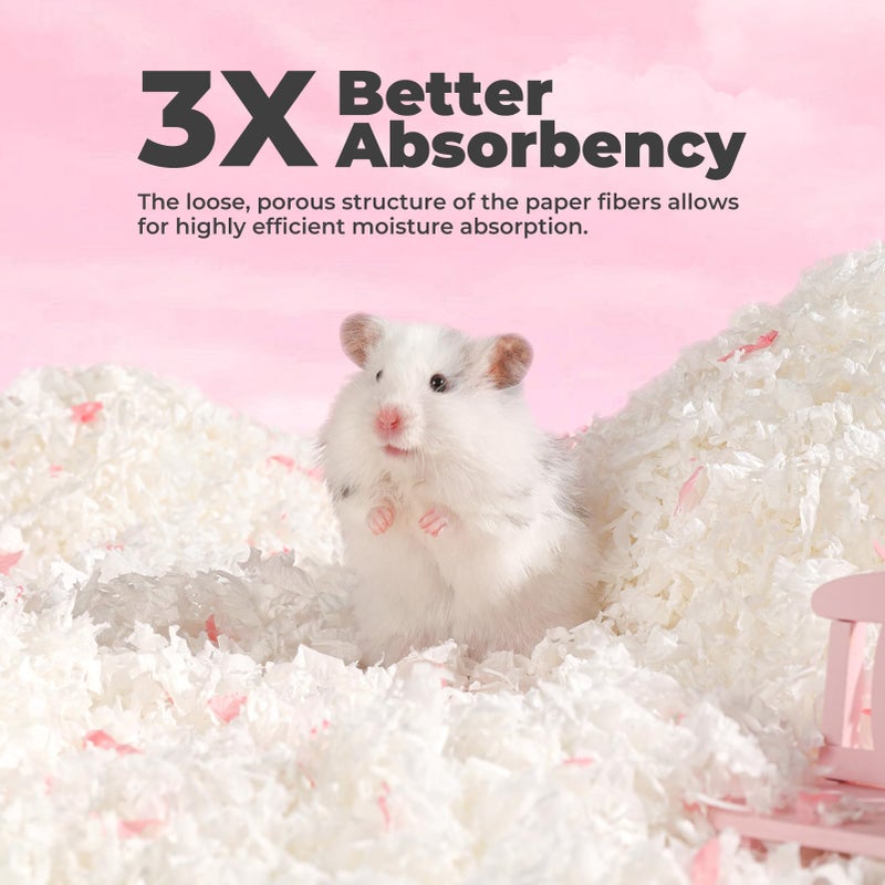 mini&moe Guinea Pig Bedding 50L: Dust-Free and Odor Control Moisture Absorbent Unscented Natural Paper Small Pet Bedding - for Hamsters,Guinea Pig, Chinchilla,Rabbits,Rat,Ferret, and Gerbil, 50 Liters - Image 3