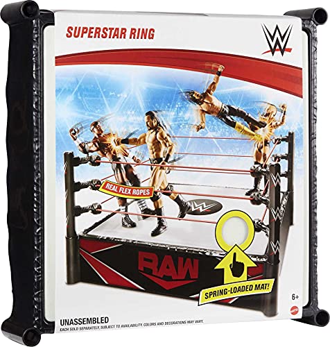 WWE Superstar Ring (14 in) with Spring-Loaded Mat & Real Flex Ropes for Action Figures; Gift for Ages 6 Years Old & Up - Image 3