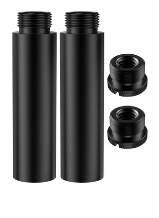 Mic Stand Extension Tube, 2 Pieces 5/8" Thread Microphone Extension Pipe, Mic Extender with 2 Pcs 3/8" to 5/8" Metal Adapter for Desk Mic Boom Arm Stand, Compatible with Shure SM7B, MV7, Blue Yeti - pzsku/ZF498E9F67FECCCF7283AZ/45/_/1718963030/fc844795-e8a7-48d3-8cad-434af018fd52