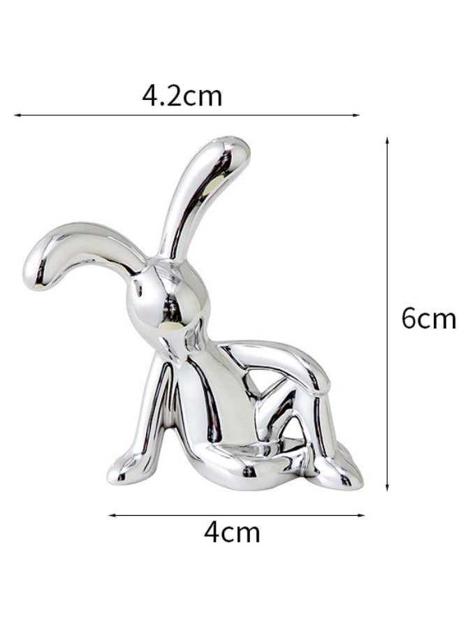 BABONA 2 Pieces Rabbit Car Ornaments Light Luxury Cute Durable Car Interior Decor Creative Console Accent Dashboard Desk Decoration Car Owners Desk Enthusiasts - Image 2