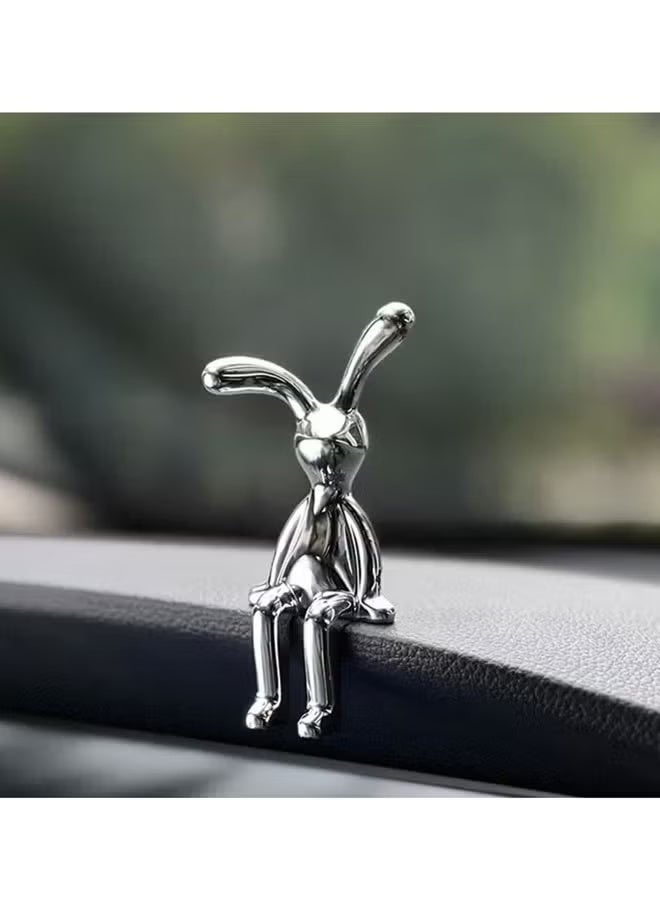 BABONA 2 Pieces Rabbit Car Ornaments Light Luxury Cute Durable Car Interior Decor Creative Console Accent Dashboard Desk Decoration Car Owners Desk Enthusiasts - Image 3