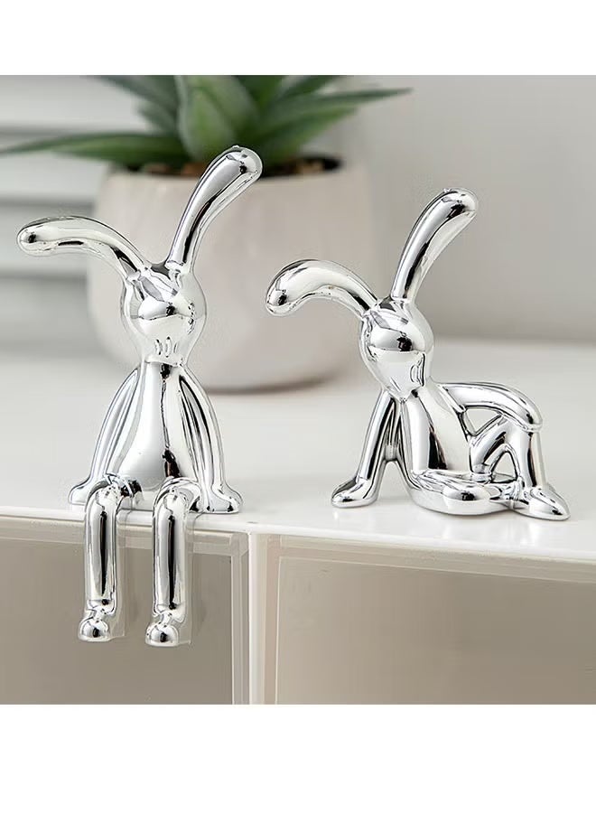 BABONA 2 Pieces Rabbit Car Ornaments Light Luxury Cute Durable Car Interior Decor Creative Console Accent Dashboard Desk Decoration Car Owners Desk Enthusiasts - Image 4