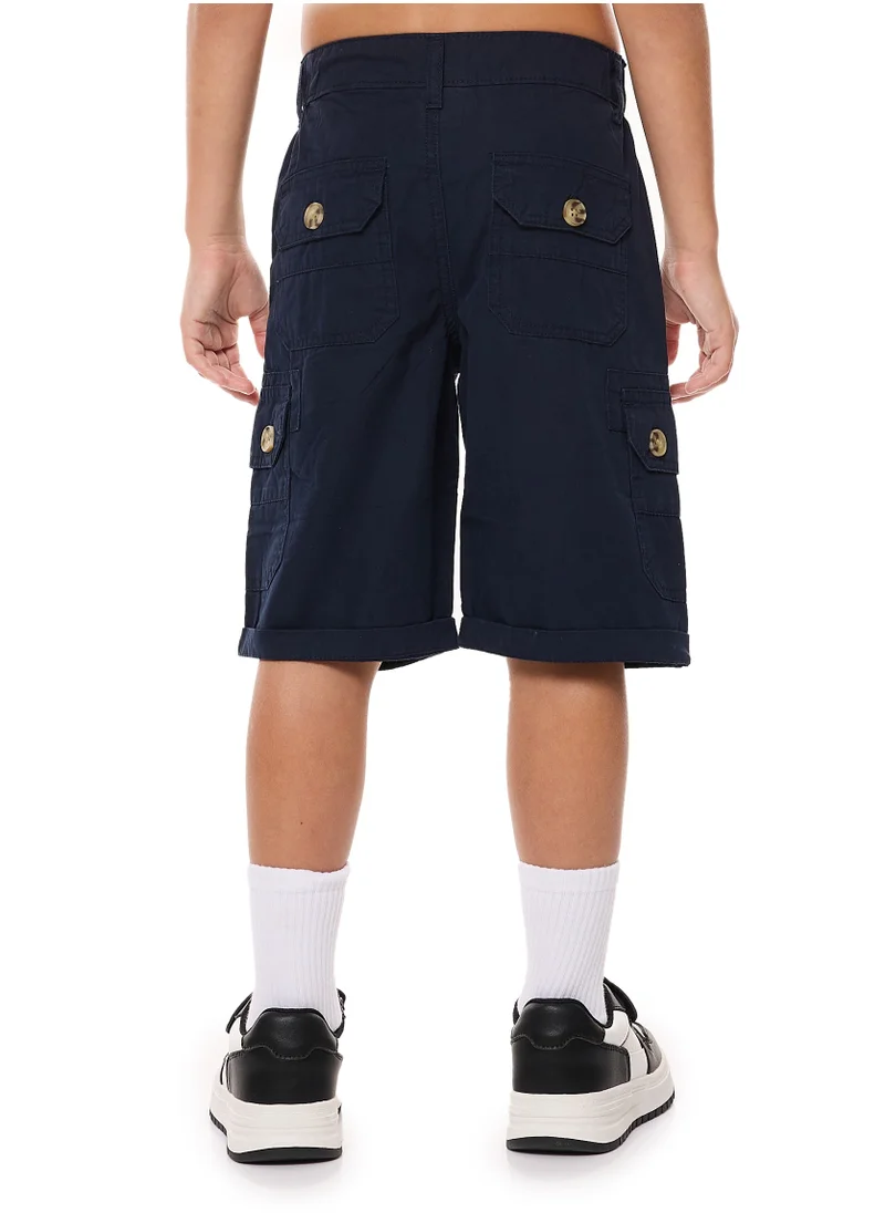 victor and jane victor and Jane Boys Cargo Bermuda Shorts - Navy