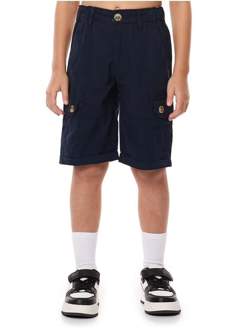 victor and jane victor and Jane Boys Cargo Bermuda Shorts - Navy