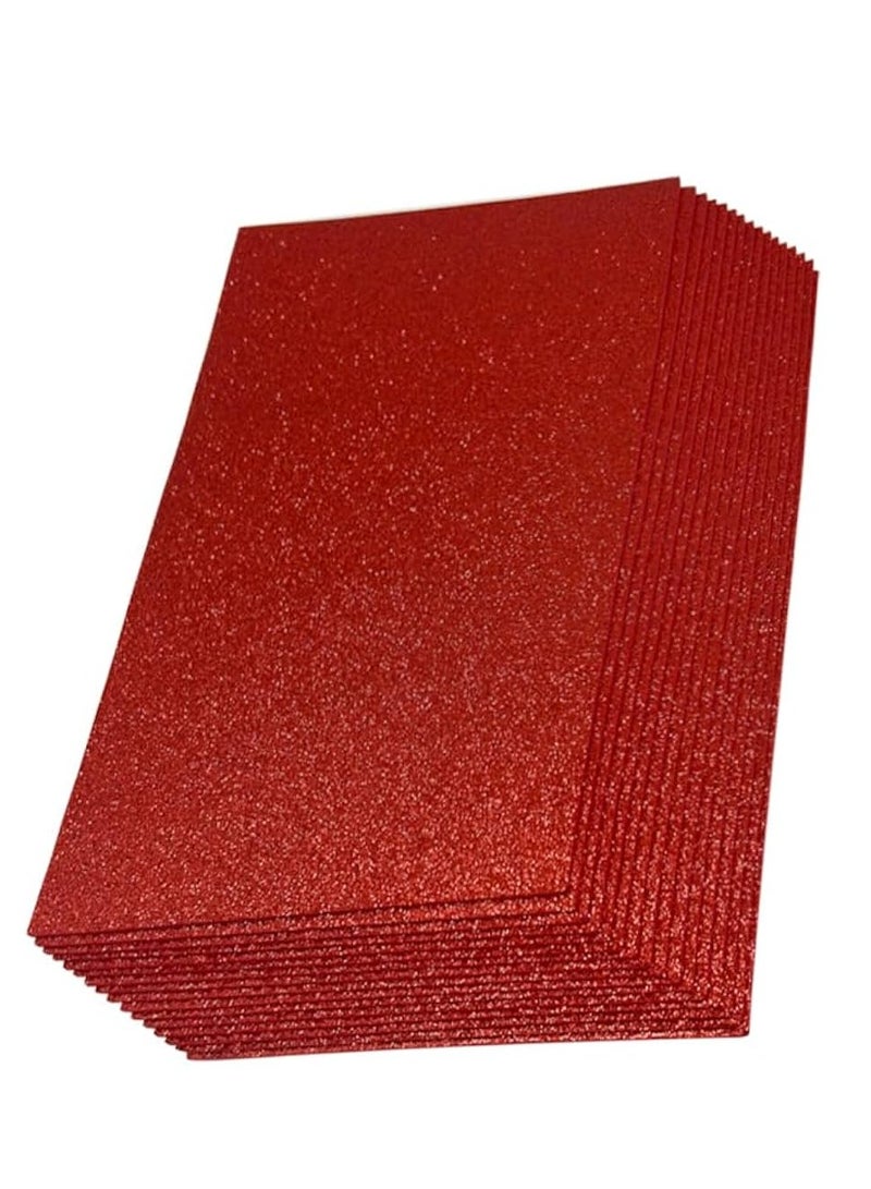 أوراق فوم EVA لامعة حمراء، عبوة 10 قطع، أوراق فوم سميكة من جهة واحدة تتلألأ، 8 × 12 بوصة، فوم لامع غير لاصق ممتاز للحرف اليدوية، مشاريع الفن، تزيين الحفلات (لامع أحمر) - Image 1