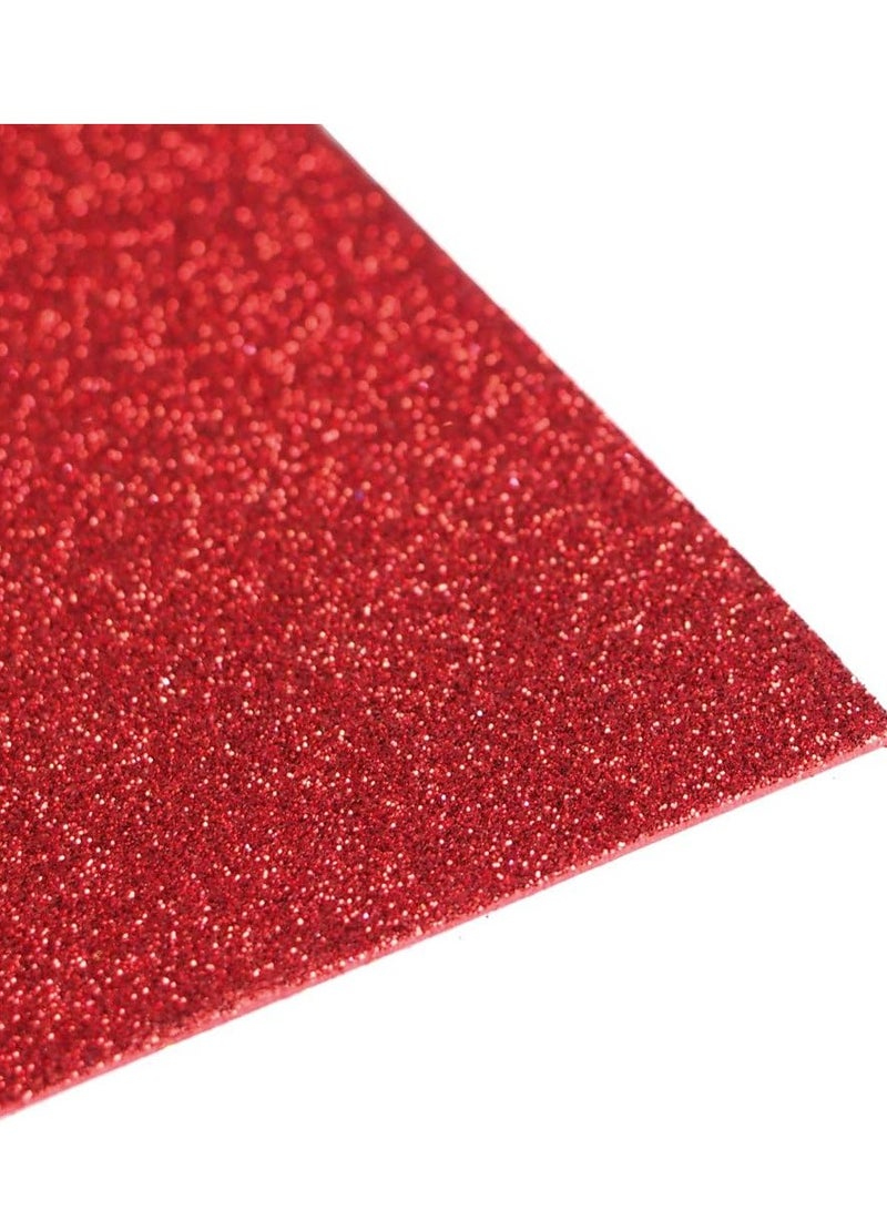 أوراق فوم EVA لامعة حمراء، عبوة 10 قطع، أوراق فوم سميكة من جهة واحدة تتلألأ، 8 × 12 بوصة، فوم لامع غير لاصق ممتاز للحرف اليدوية، مشاريع الفن، تزيين الحفلات (لامع أحمر) - Image 2