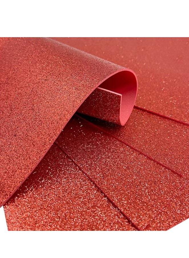 أوراق فوم EVA لامعة حمراء، عبوة 10 قطع، أوراق فوم سميكة من جهة واحدة تتلألأ، 8 × 12 بوصة، فوم لامع غير لاصق ممتاز للحرف اليدوية، مشاريع الفن، تزيين الحفلات (لامع أحمر) - Image 3