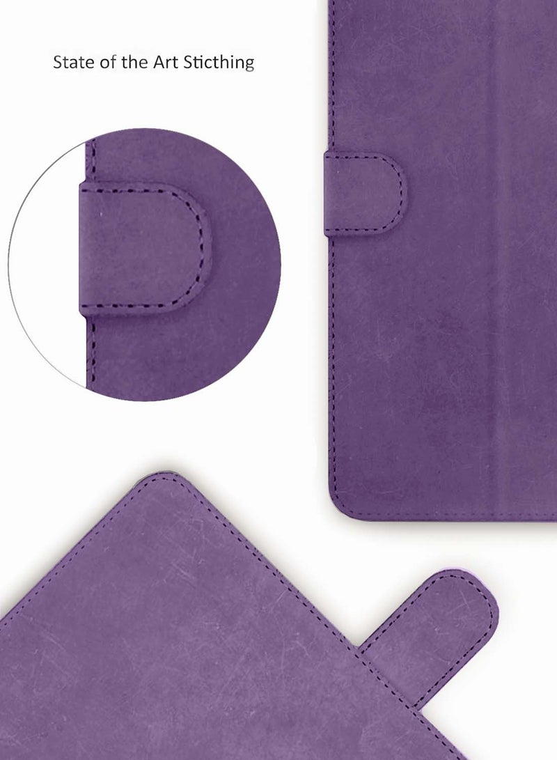 Wtech Samsung Galaxy Tab S10+ / S10 Plus 5G 2024 (12.4 inch) X820 X826B WTech PU Leather Magnetic Closure Flip Case Cover - Purple - Image 5