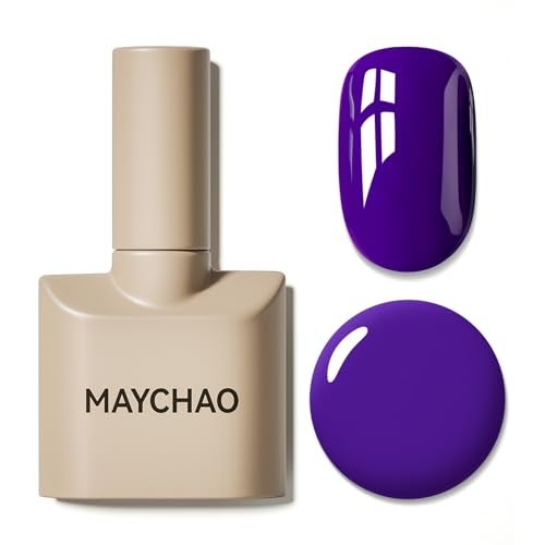 MAYCHAO 15ML Neon Purple Gel Nail Polish 1Pc Bight Purple Nail Polish Soak Off UV LED Nail Gel Polish Nail Art Starter Manicure Salon DIY at Home 05 OZ - Image 2