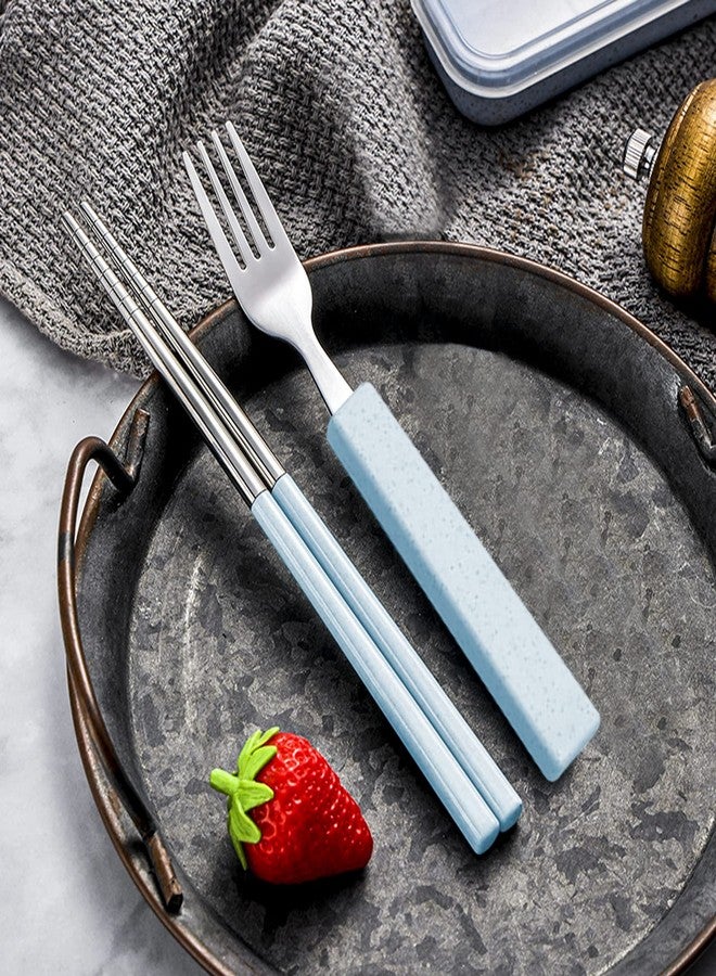 VANRA 3-Piece Children Utensils Set 18/8 Stainless Steel Child Flatware Set Silverware Spoon Fork Chopstick Set with Travel Case for Kids Lunch Box - Image 4