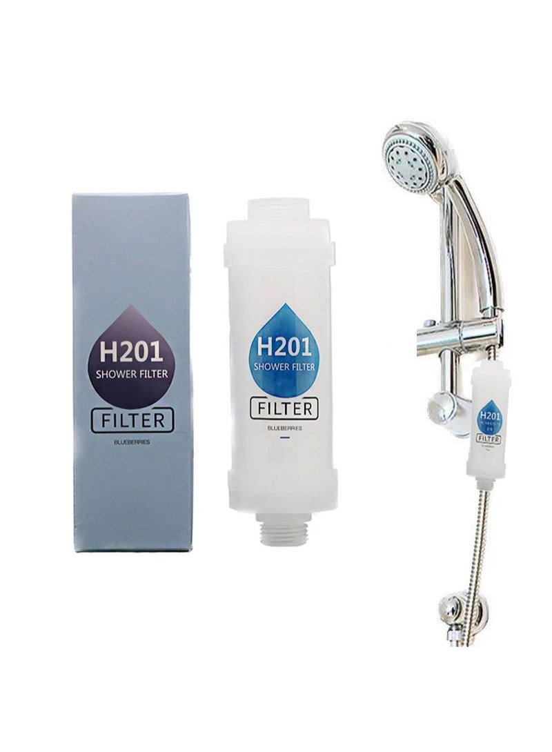 هومستر فلتر دش منقوع، رأس بفيتامين سي، منقي مياه عسرة، بالكلور والفلورايد، لتنقية المياه مع حبات، بشرة صحية، تركيب سهل (توت أزرق) - Image 1