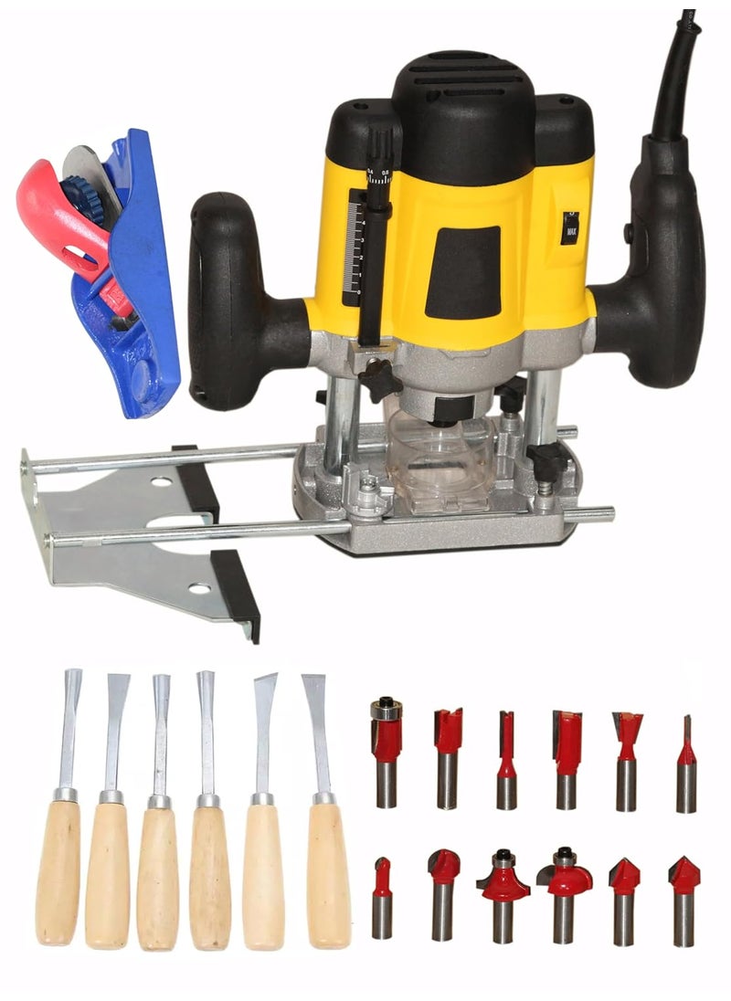 Digital Craft - Digital Craft Electric Multifunction Woodworking Carving Machine Trimming Machine Slotting Machine Furniture Processing Tools Electric Router Machine kit6Pc Wood Carving Set5Inch Hand Planer - Image 1