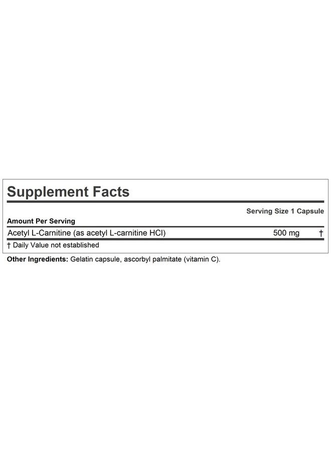 Acetyl Lcarnitine 500 Mg 60 Capsules Support For Nervous System Fat And Energy Metabolism Healthy Brain Function And Healthy Blood Flow To The Brain. Easytoswallow Capsules. - pzsku/ZF49945AED99ADE25A0B4Z/45/_/1696934853/a4f27919-856b-44d7-a15a-8796c5c04a01