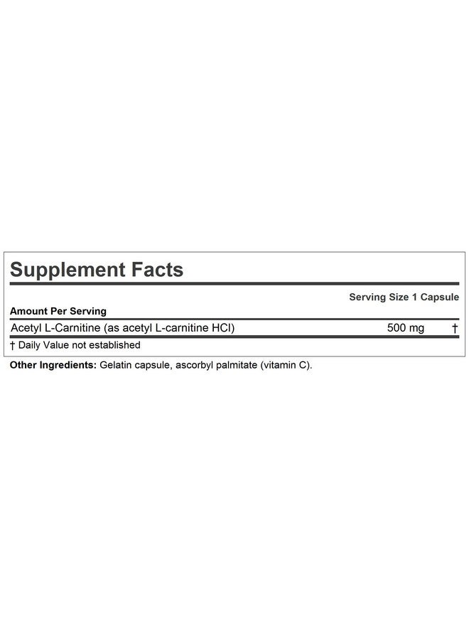 Andrew Lessman Acetyl Lcarnitine 500 Mg 60 Capsules Support For Nervous System Fat And Energy Metabolism Healthy Brain Function And Healthy Blood Flow To The Brain. Easytoswallow Capsules. - Image 3