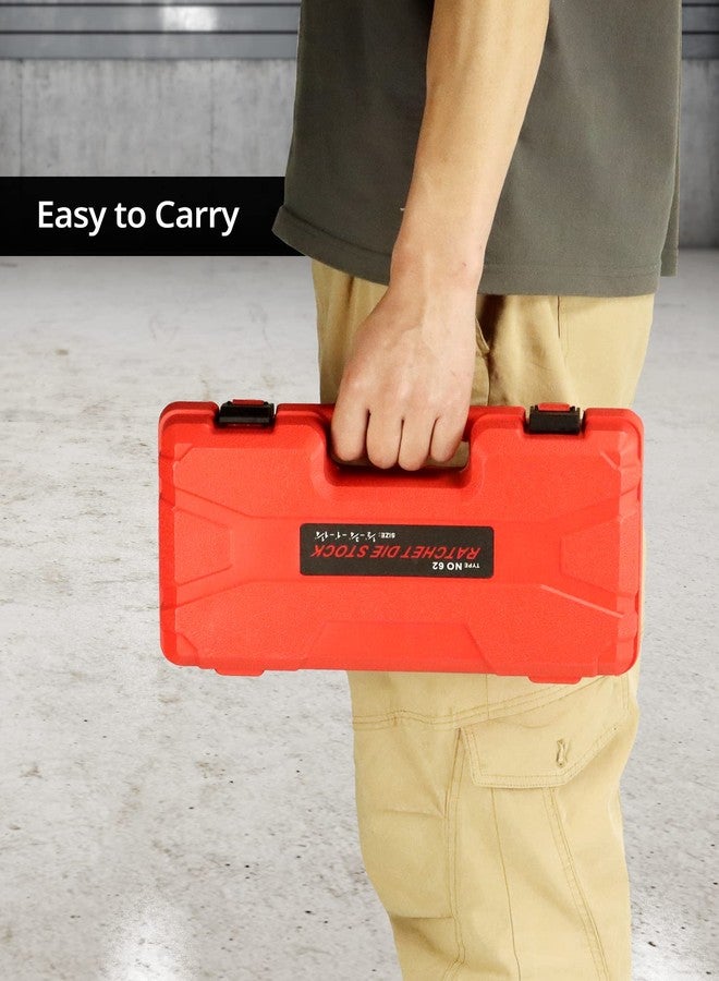 QWORK BSPT Ratchet Pipe Threader Kit, 3 Die Ratcheting Pipe Threading Tool Set 1/2", 3/4", 1", for Professional Cutting & Pipe Threaders - Image 4