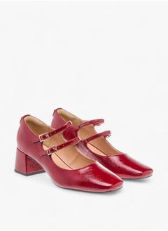 ELLE Womens Textured Double Strap Mary Jane Shoes With Block Heels  - Image 2