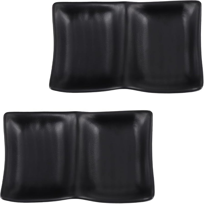 Melamine Soy Sauce Bowls Set of 2 Small Japanese Sushi Side Dishes Dining Tableware - Image 1
