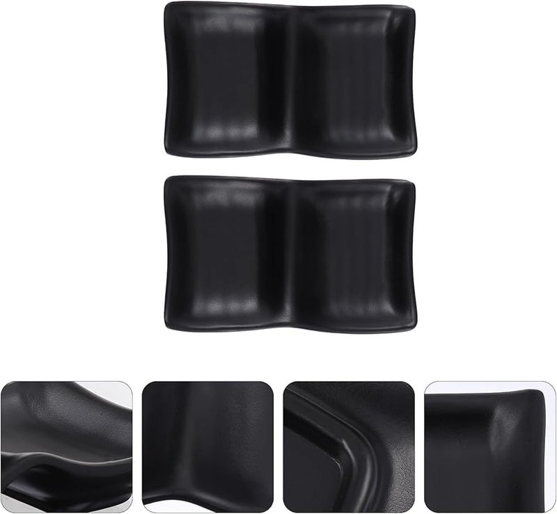 Melamine Soy Sauce Bowls Set of 2 Small Japanese Sushi Side Dishes Dining Tableware - Image 3