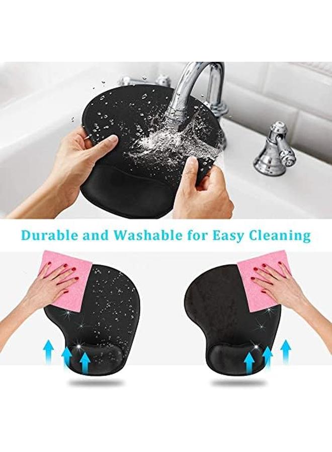 erorex Mouse Pad With Wrist Rest Support Gaming Mousepad Comfortable Non Slip Base Computer Keyboard Pad For Office And Home Black 260X250X3Mm - Image 3