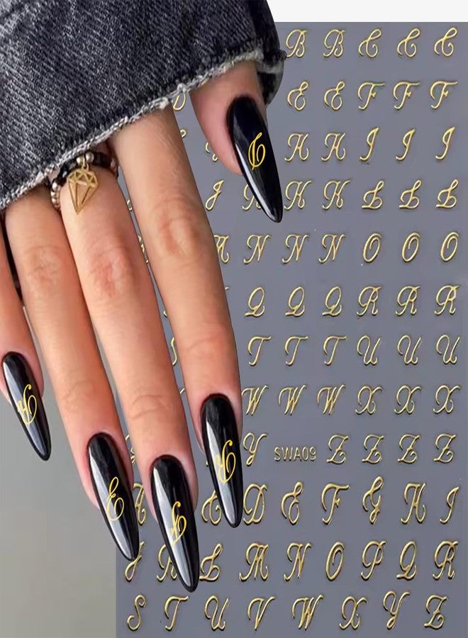 HYWWPFLAY 8 Sheets Old English Letters & Numbers Nail Stickers, Retro Letters Nail Art Stickers, Self-Adhesive Letter Nail Decals, Alphabet Sticker Nails, Numbers Nail Designs Supplies for Women - Image 5