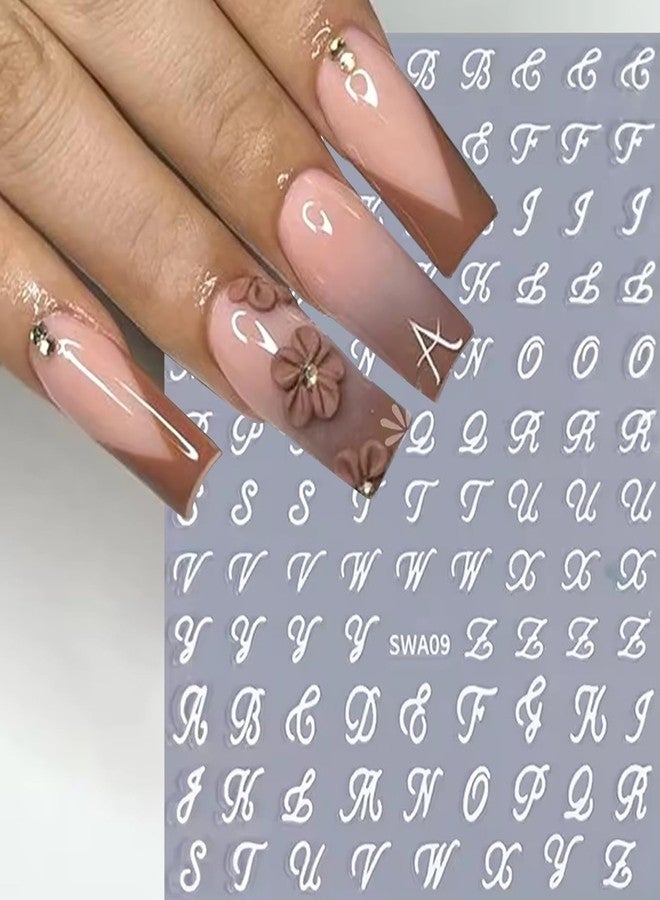 HYWWPFLAY 8 Sheets Old English Letters & Numbers Nail Stickers, Retro Letters Nail Art Stickers, Self-Adhesive Letter Nail Decals, Alphabet Sticker Nails, Numbers Nail Designs Supplies for Women - Image 4