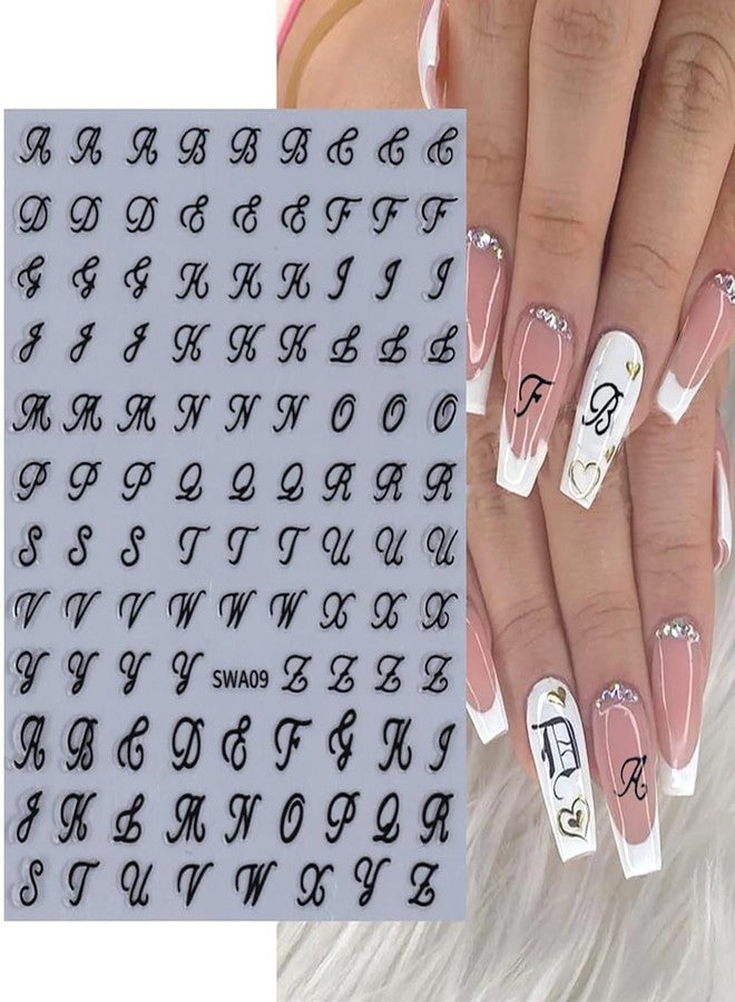HYWWPFLAY 8 Sheets Old English Letters & Numbers Nail Stickers, Retro Letters Nail Art Stickers, Self-Adhesive Letter Nail Decals, Alphabet Sticker Nails, Numbers Nail Designs Supplies for Women - Image 3