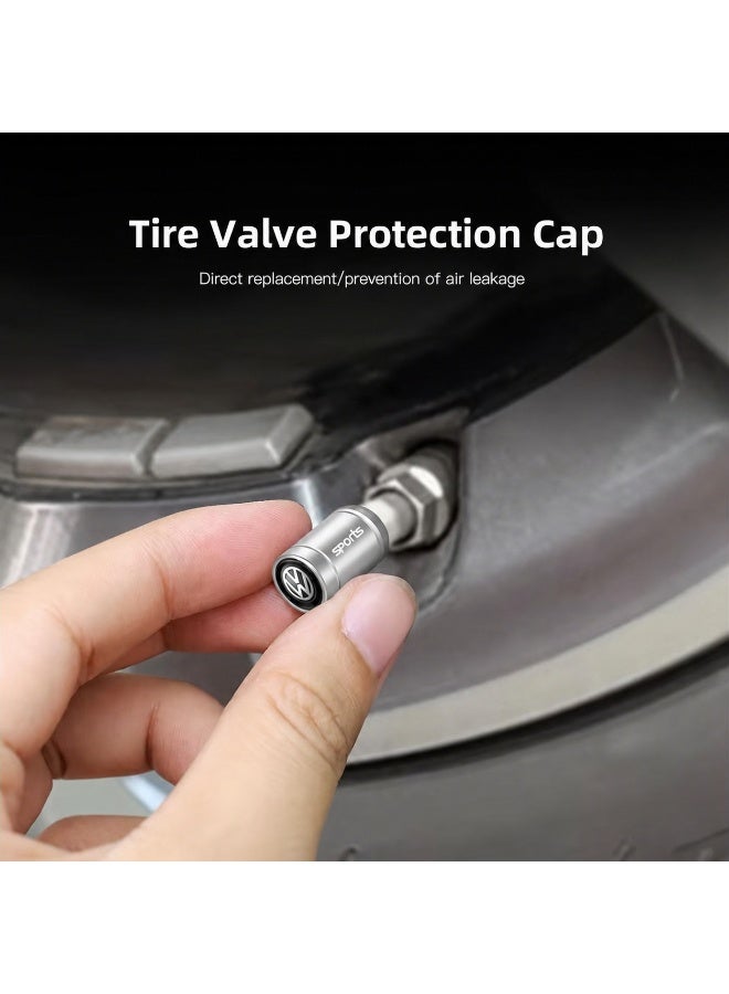 أغطية صمامات إطارات السيارات، 4 قطع، ملحقات مناسبة لسيارات فولكس فاجن جولف GTI، جولف R، تيجوان، تيرامونت، أماروك، وجميع الموديلات الأخرى. - Image 4