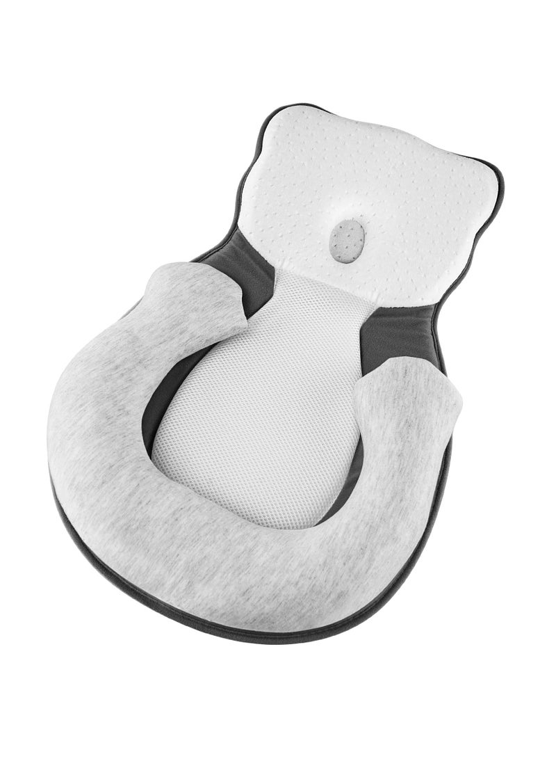 SOLARAE سرير محمول للراحة - سرير مشترك للأطفال من 0-6 أشهر مع دعم للرأس قابل للتعديل مع سرير أرضي للأطفال حديثي الولادة بتقنية 3D القابلة للتنفس وناعمة للغاية للسفر، مستلزمات حديثي الولادة سرير مشترك عضوي للأطفال (دب)  - Image 1