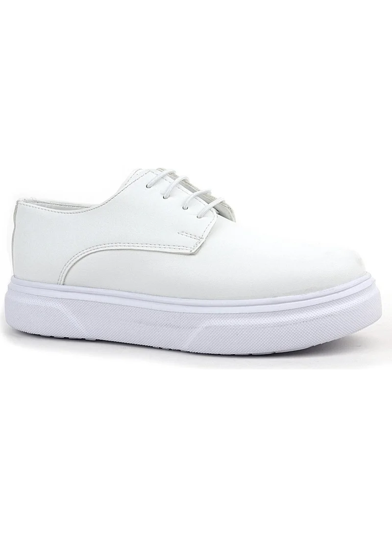 Rakerplus Derby White Skin High Sole Children's Classic Shoes