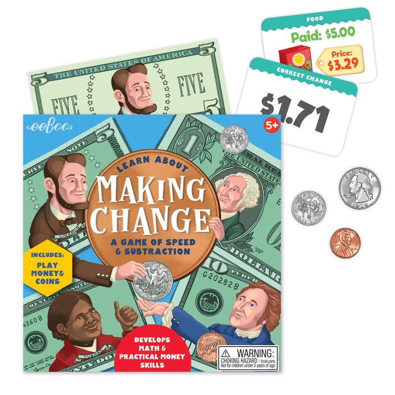 eeBoo Making Change Game Develops Math and Practical Money Skills Educational Game that Allows for Skills to Form Perfect for Ages 5 and up