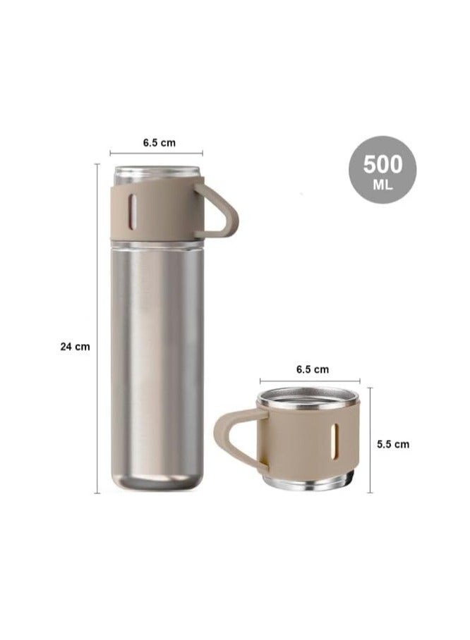 Spaceshoop 500Ml Gift Box Set Flask with 3 Cup Double-Layer Stainless Steel 304 Vacuum Thermos Coffee Tumbler Travel Mug Water Tea - Image 5