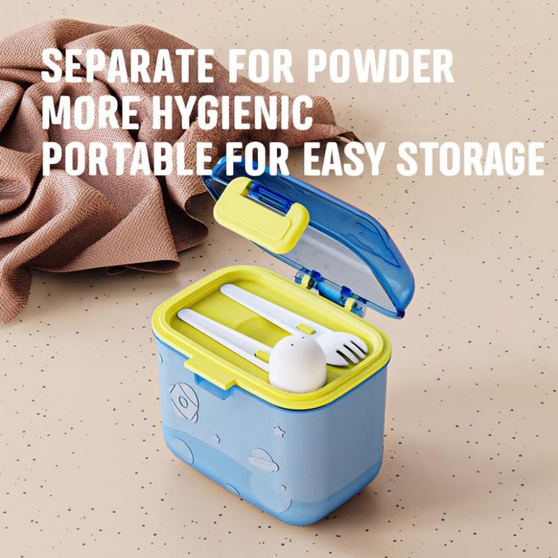 turtees Stackable Baby Formula Milk Storage Container Set with Utensils - 480mL/360mL Capacity - Image 1