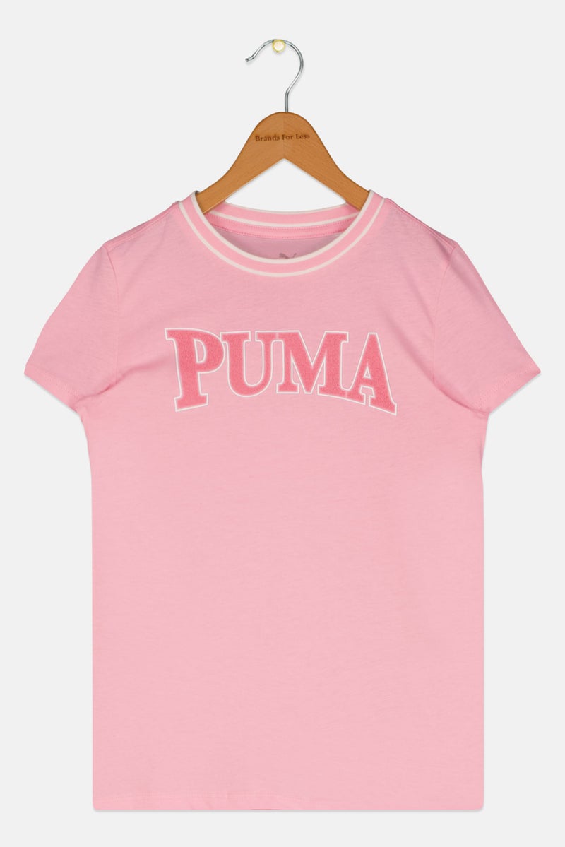 PUMA Kids Girl Sportswear Fit Short Sleeve Training Top, Pink Combo - Image 1