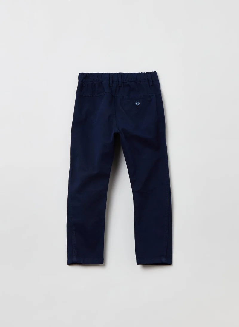 او في اس OVS Cotton And Lyocell Trousers Shorts With Drawstring