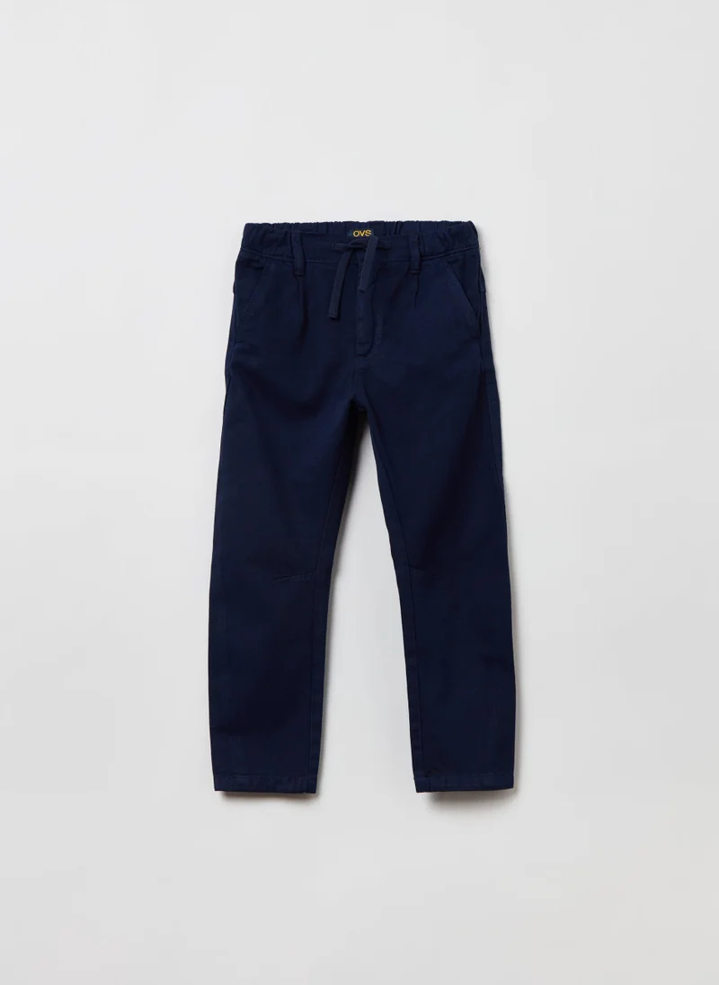 او في اس OVS Cotton And Lyocell Trousers Shorts With Drawstring