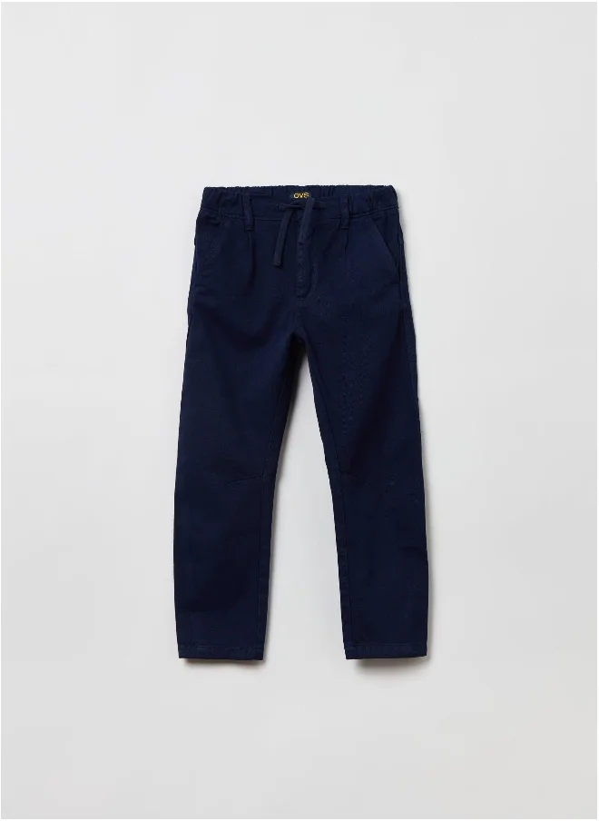 Ovs OVS Cotton And Lyocell Trousers Shorts With Drawstring