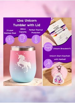 Peachjoy Unicorn Gift Set for Girls, Birthday Gifts, Back-to-School Gifts, Graduation Gifts, and Girls' Toys for Ages 4 to 18 Combined Materials Pink  - Image 4