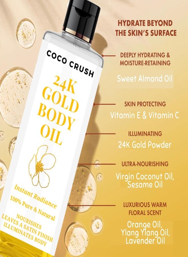 COCO CRUSH 24K Gold Radiance Elixir | Face & Body Beauty Oil for Glowing Skin, Skin Brightening, Dark Spots | 100% Natural, Instant Radiance, Nourishment & Satin Finish (50ml) - Image 3