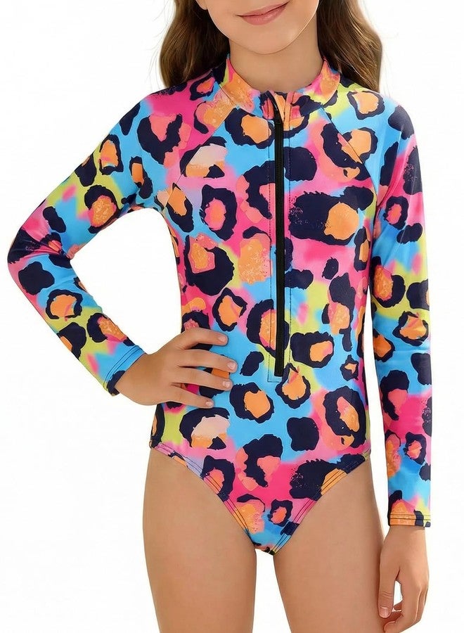 DivingBirds Girls One Piece Swimsuit UPF 50+ Long Sleeve Zipper Bathing Suit Swimwear for Beach Pool Summer Black for 4-5Y - Image 2