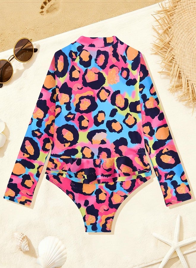 DivingBirds Girls One Piece Swimsuit UPF 50+ Long Sleeve Zipper Bathing Suit Swimwear for Beach Pool Summer Black for 4-5Y - Image 3
