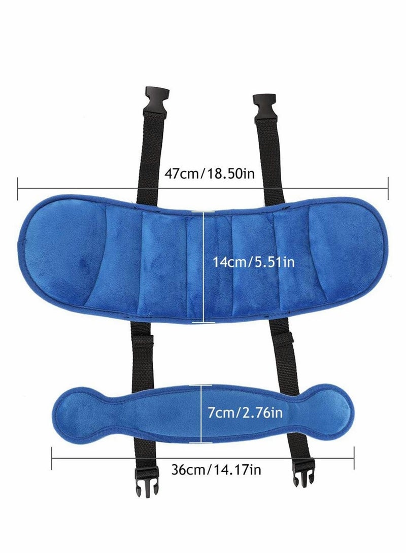 Excefore Car Seat Chest Clip Adjustable Toddler Car Seat Head Support Band, Carseat Straps Cover, Safety Car Seat Neck Relief, Blue - Image 4