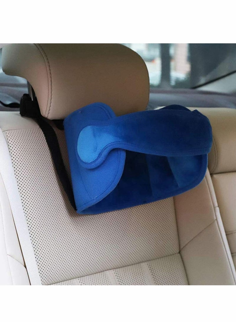 Excefore Car Seat Chest Clip Adjustable Toddler Car Seat Head Support Band, Carseat Straps Cover, Safety Car Seat Neck Relief, Blue - Image 2
